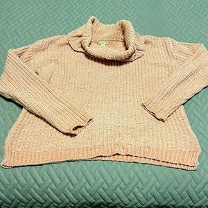 Super fuzzy soft light pink turtleneck sweater